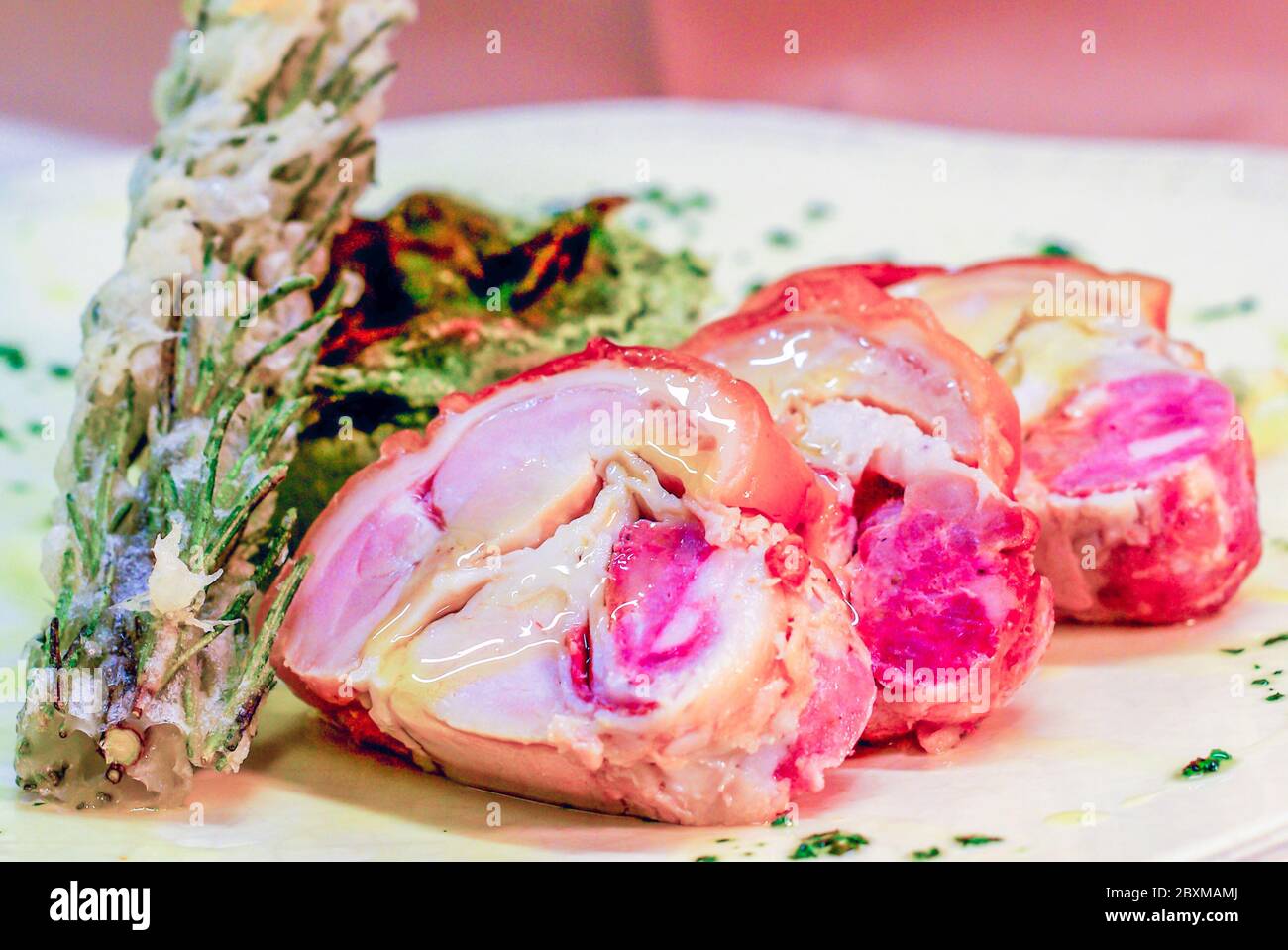 pork tenderloin and sausage in crust baked in the oven, crispy and