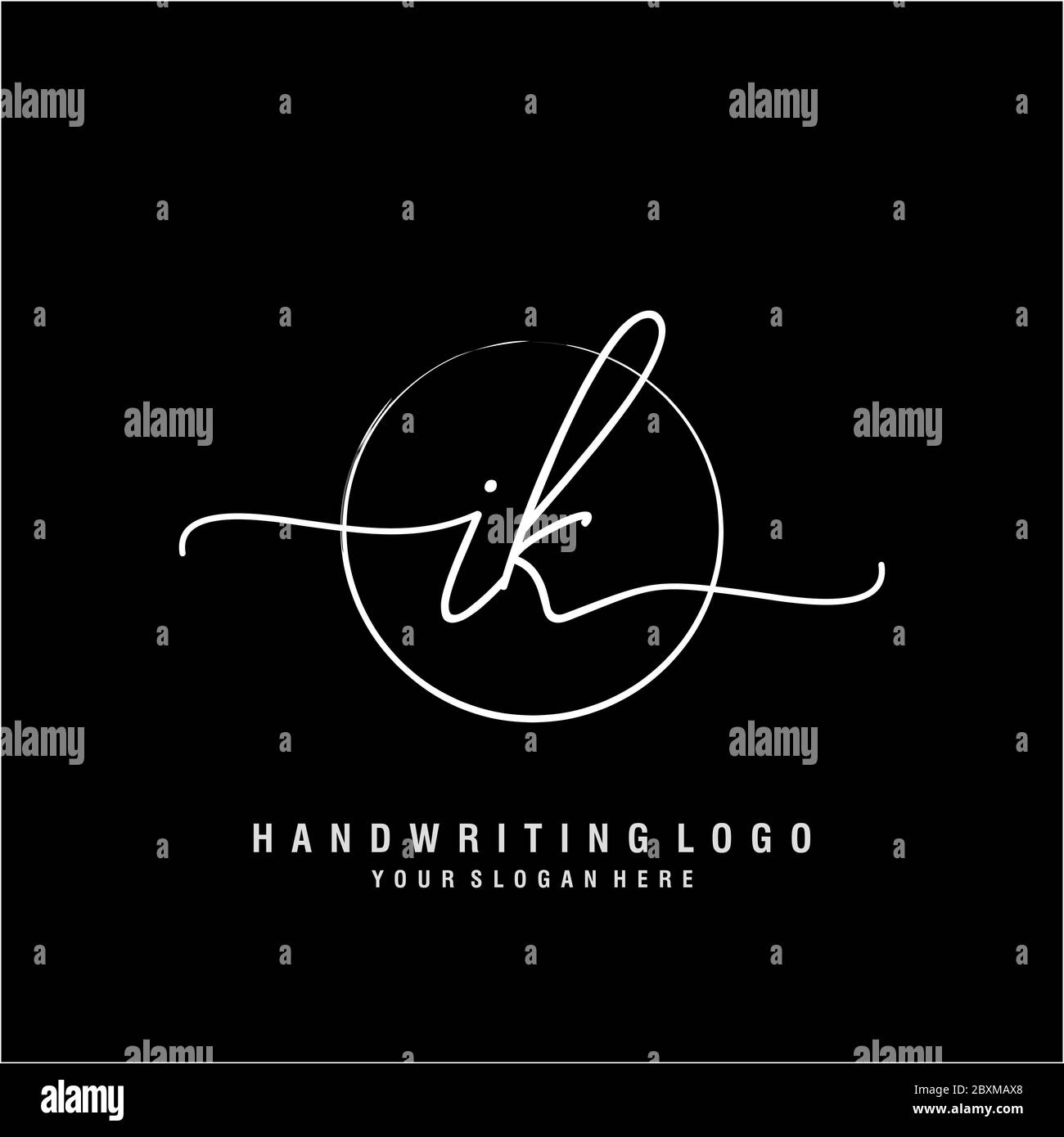Ik Initial Handwriting Logo With Circle Hand Drawn Template Vector Stock Vector Image And Art Alamy