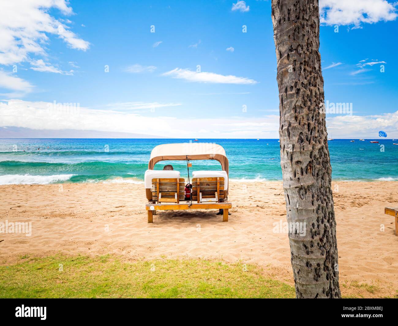 Kaanapali Beach, Maui, Hawaii, three miles of white sand and crystal