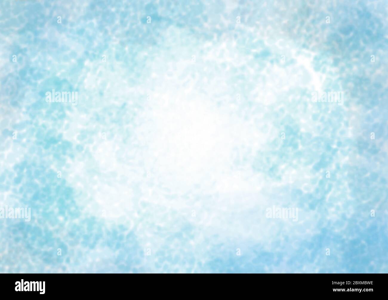 Abstract blues scattered clouds background with bright spot in center for wallpaper or design work Stock Photo