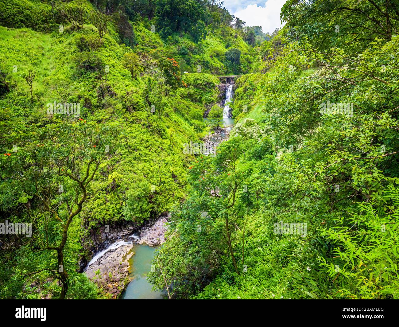 Maui, Hawaii Hana Highway Wailua Iki Falls Road to Hana connects