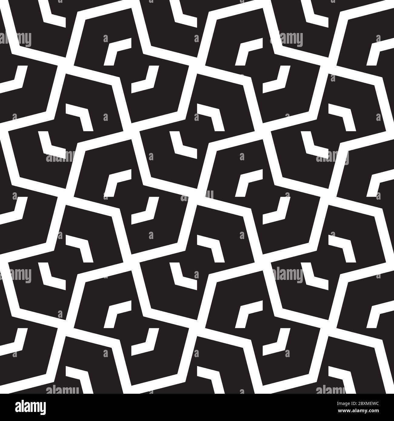 Abstract geometric vector pattern background in classic black and white ...