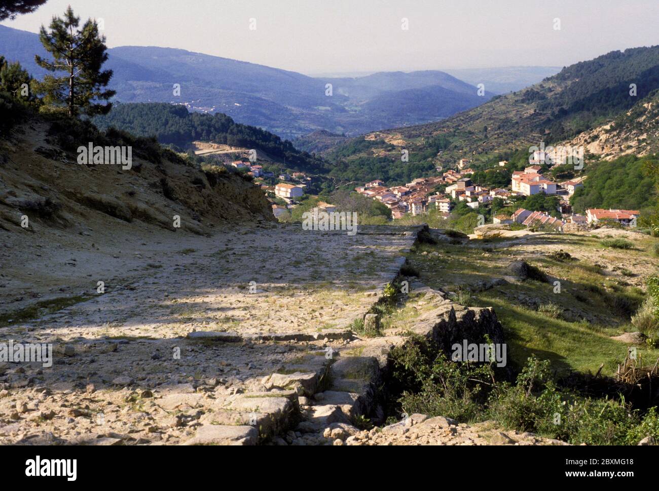 Roman road that runs between Toledo and Talavera de la Reina, Spain Stock Photo