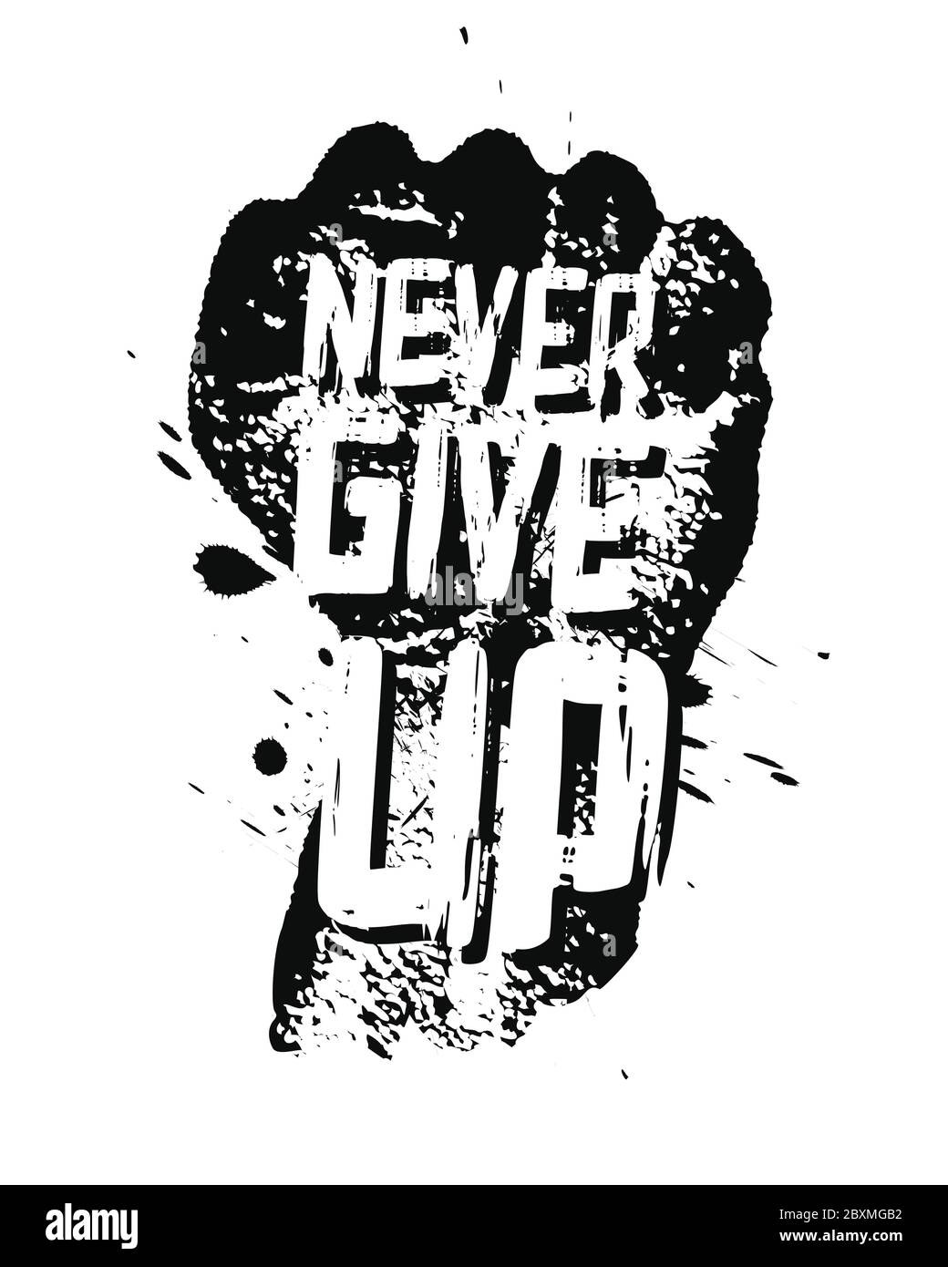 Never Give Up Motivation Poster Concept.  Stock Vector