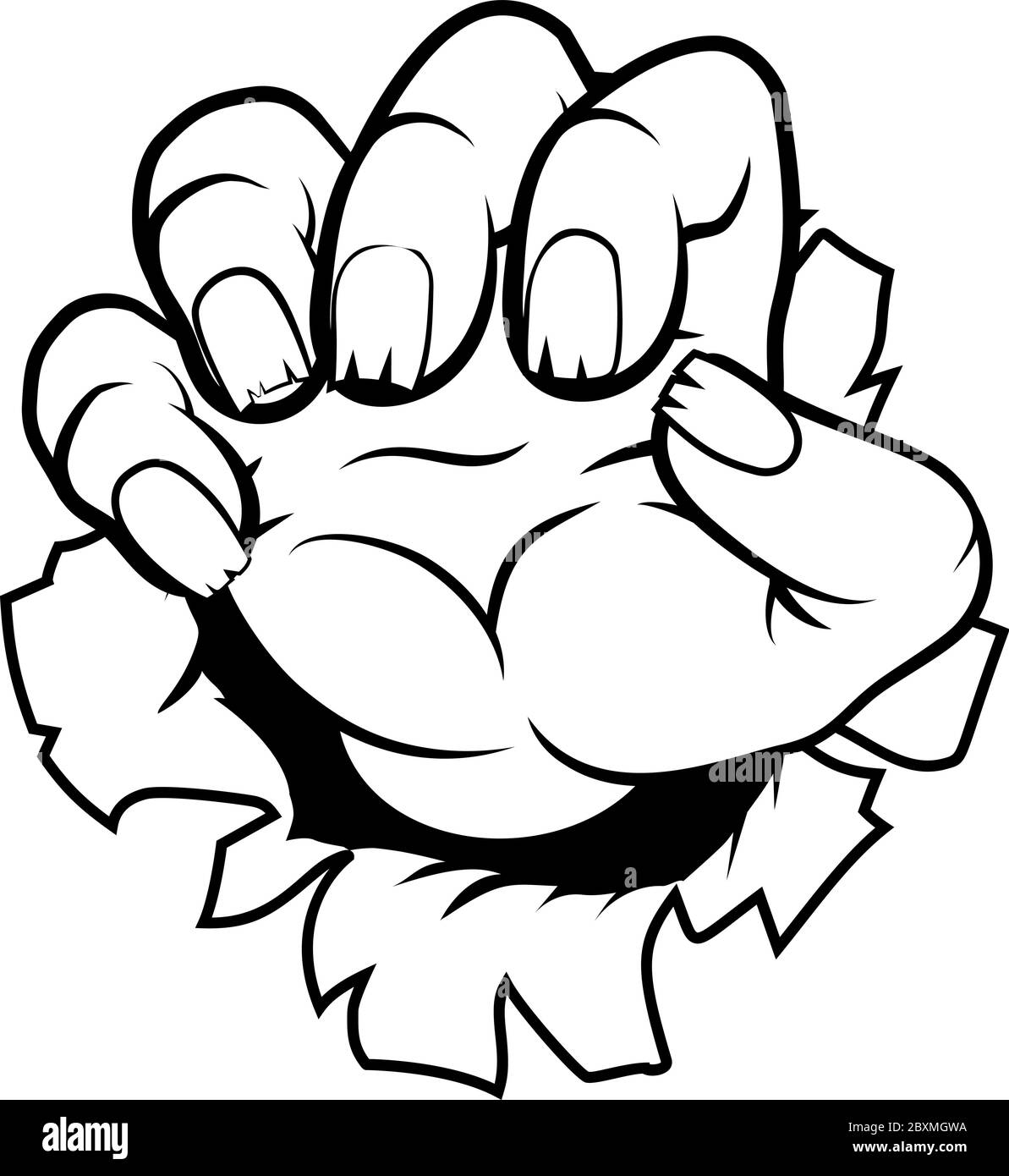 Monster Claw Cartoon Hand Stock Vector