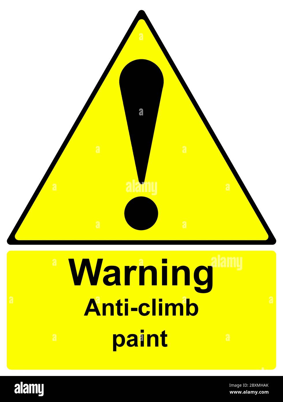 Warning anti-climb paint in this area sign Stock Photo