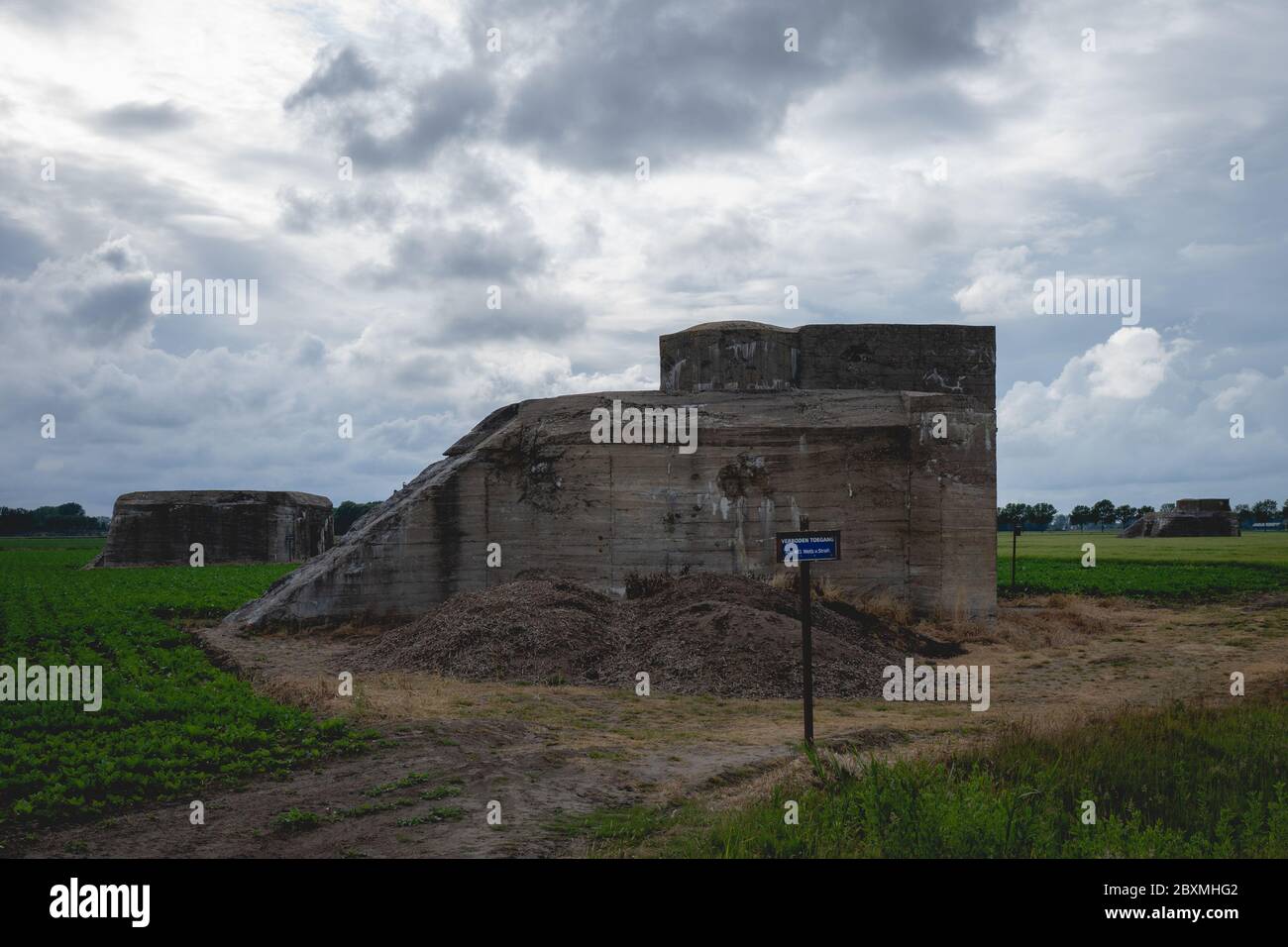 German bunkers World War Two, Steenbergen The Netherlands June 5 2020 Stock Photo