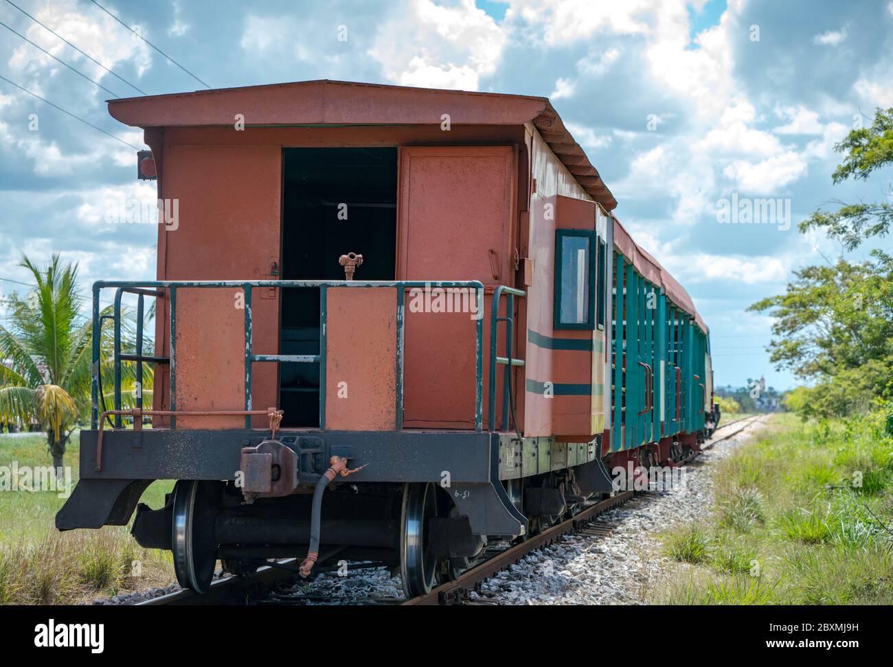 Old steam locomotives or railway trains for tourist tours and trips