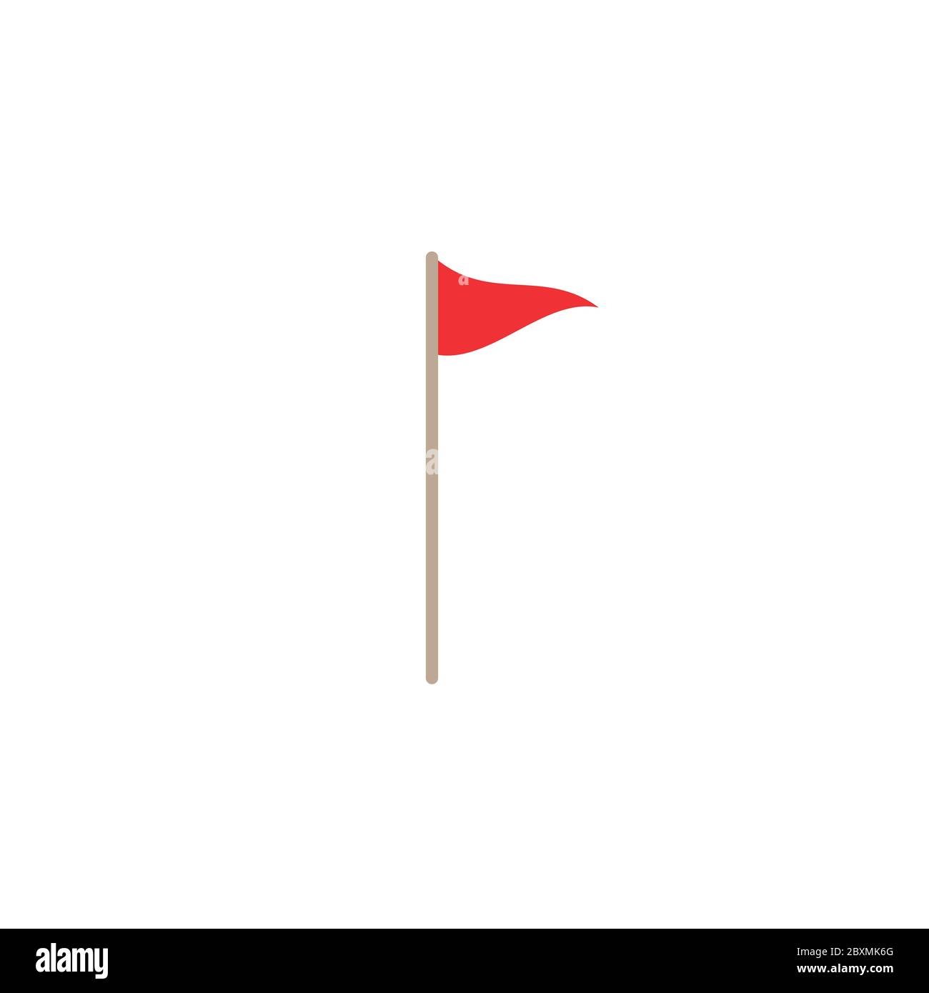 red flag icon. Isolated on white background. Flat vector illustration