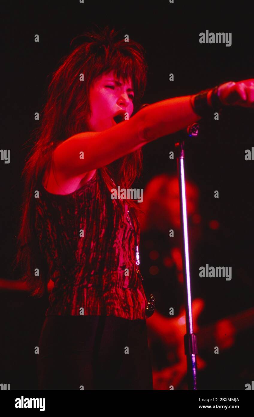 Robin Beck live in concert, Hamburg, Deutschland 1990. Stock Photo