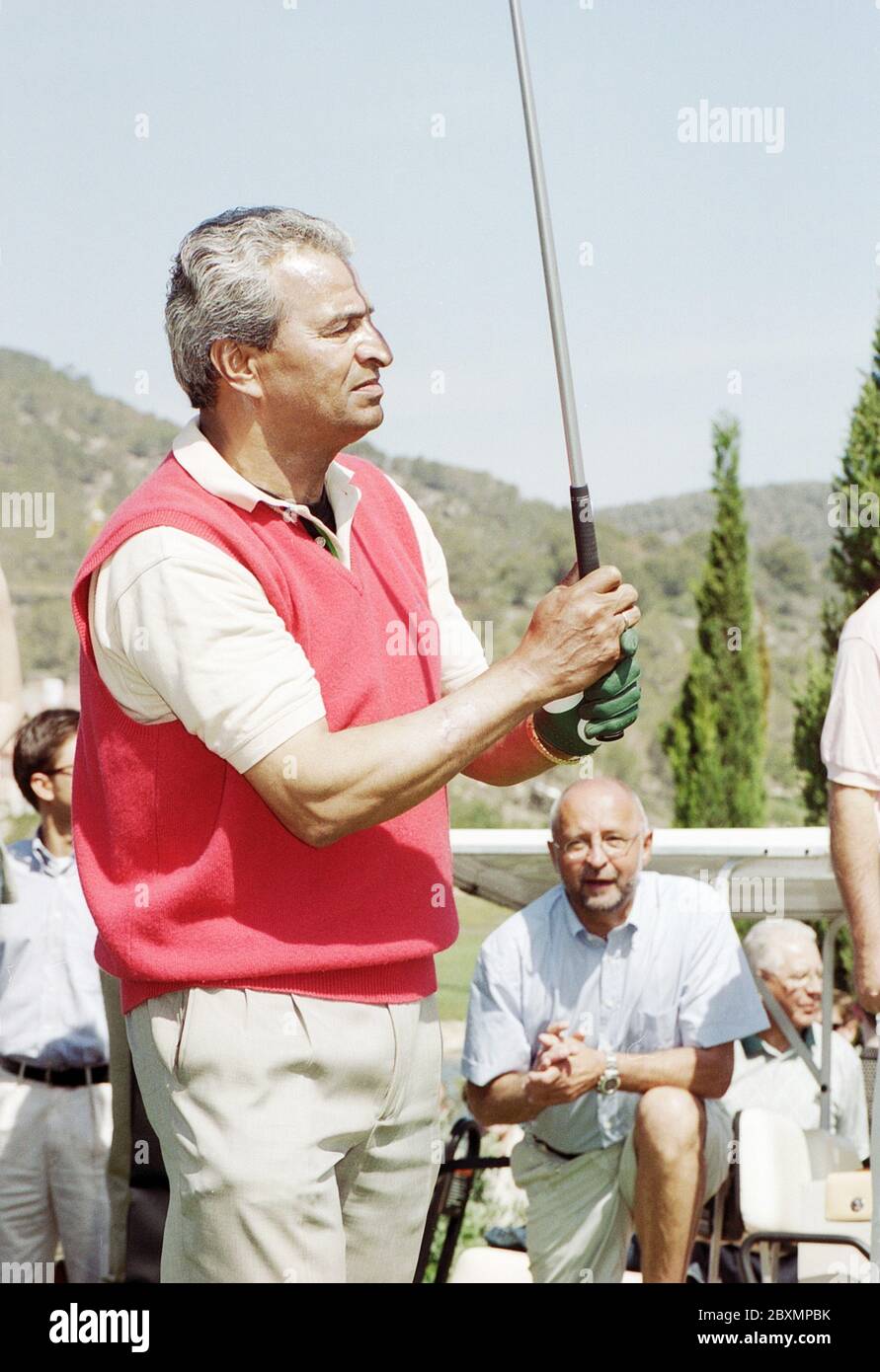 Beim Boris Becker Golf Trophy 2001 im Dorint Royal Golfresort & Spa Camp de Mar auf  Mallorca, Spanien 2001. Stock Photo