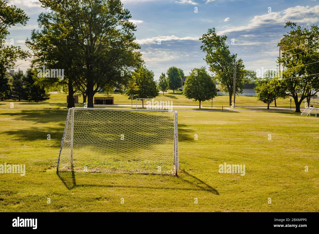 A View Of A Youth Soccer Field In A City Park Stock Photo Alamy
