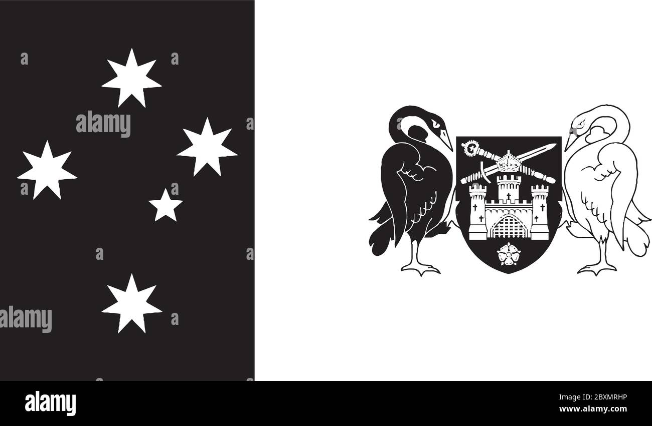 Flag of Australian Capital Territory. Black and white EPS Vector File. Stock Vector