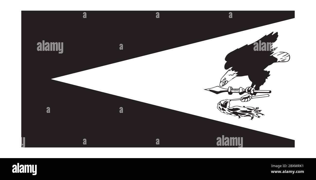 Flag of American Samoa. Black and white EPS Vector File. Stock Vector