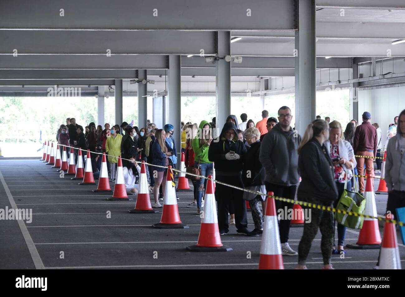 People queueing outside Ikea in Dublin as the next phase of Ireland's Covid-19 lockdown exit begins. Stock Photo