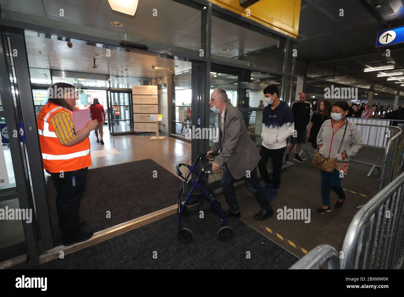 People enter Ikea in Dublin as the next phase of Ireland's Covid19 lockdown exit begins Stock