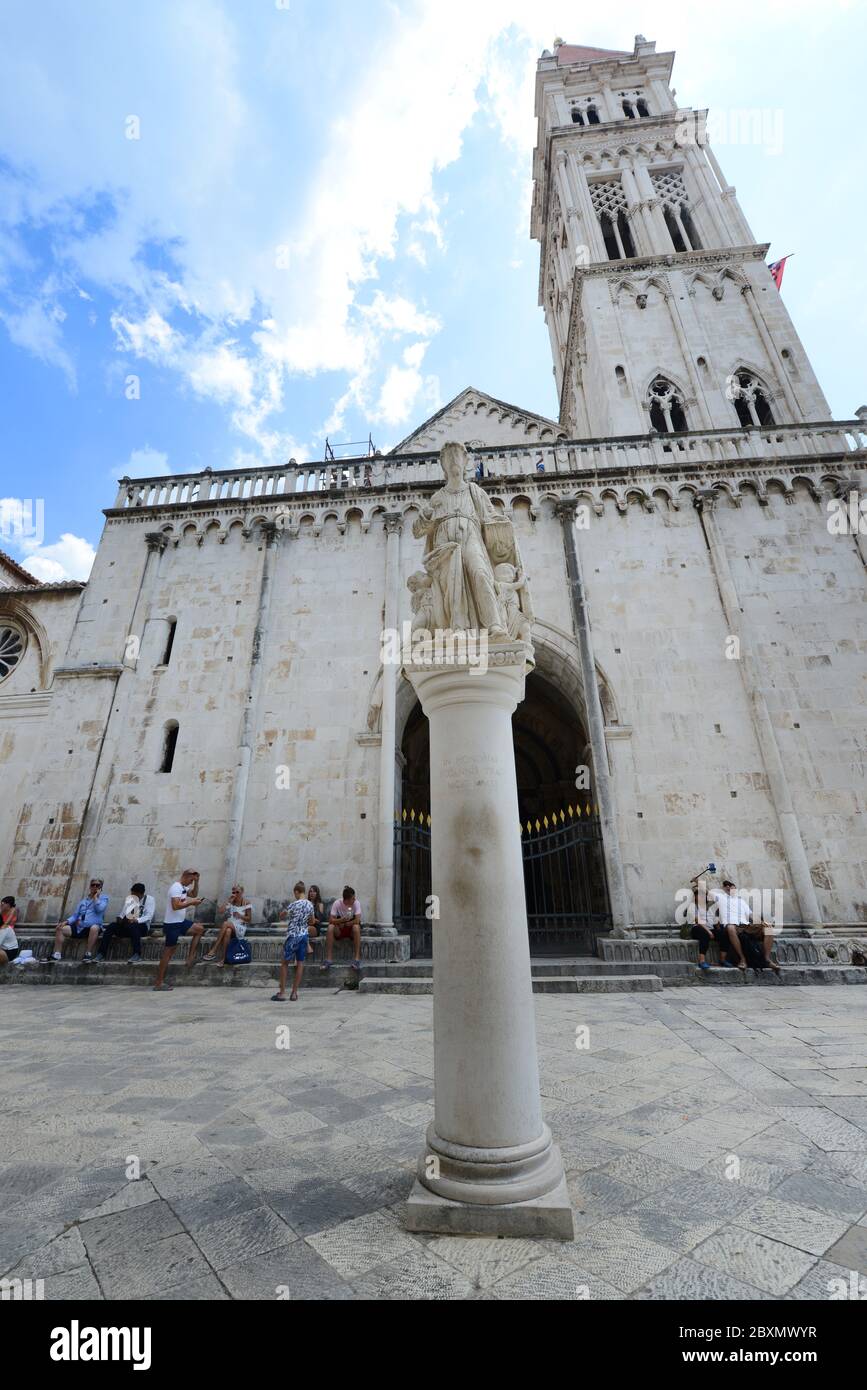 Cathedral of St. Lawrence in Trogir, Croatia. Stock Photo