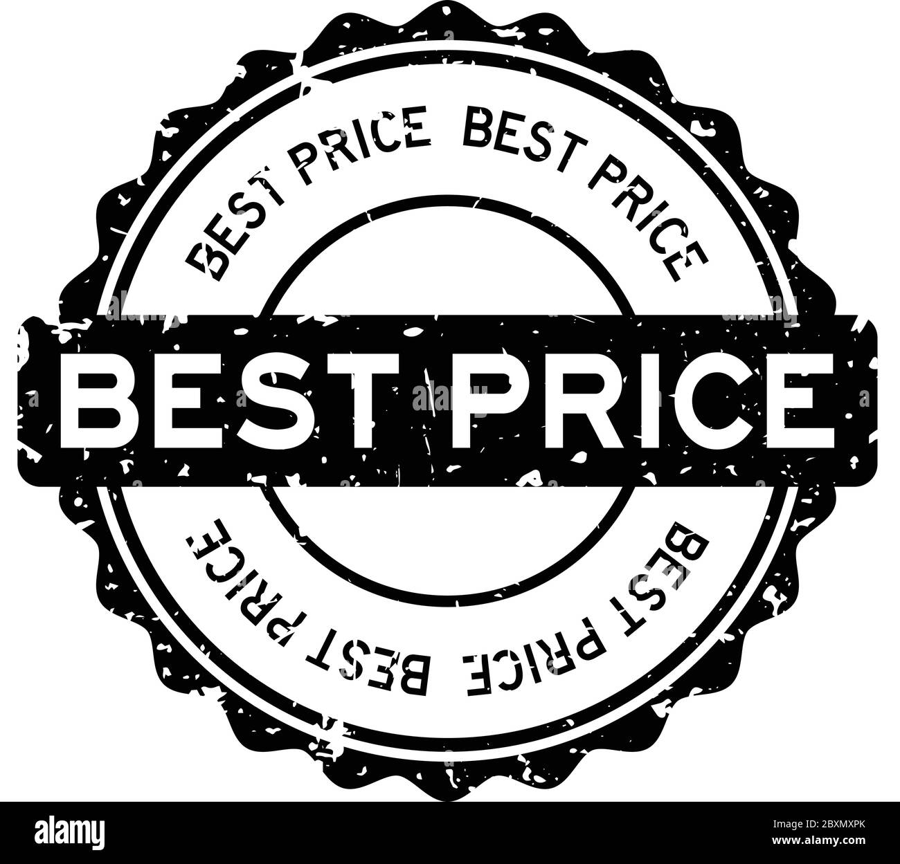 Grunge black best price word round rubber seal stamp on white background Stock Vector