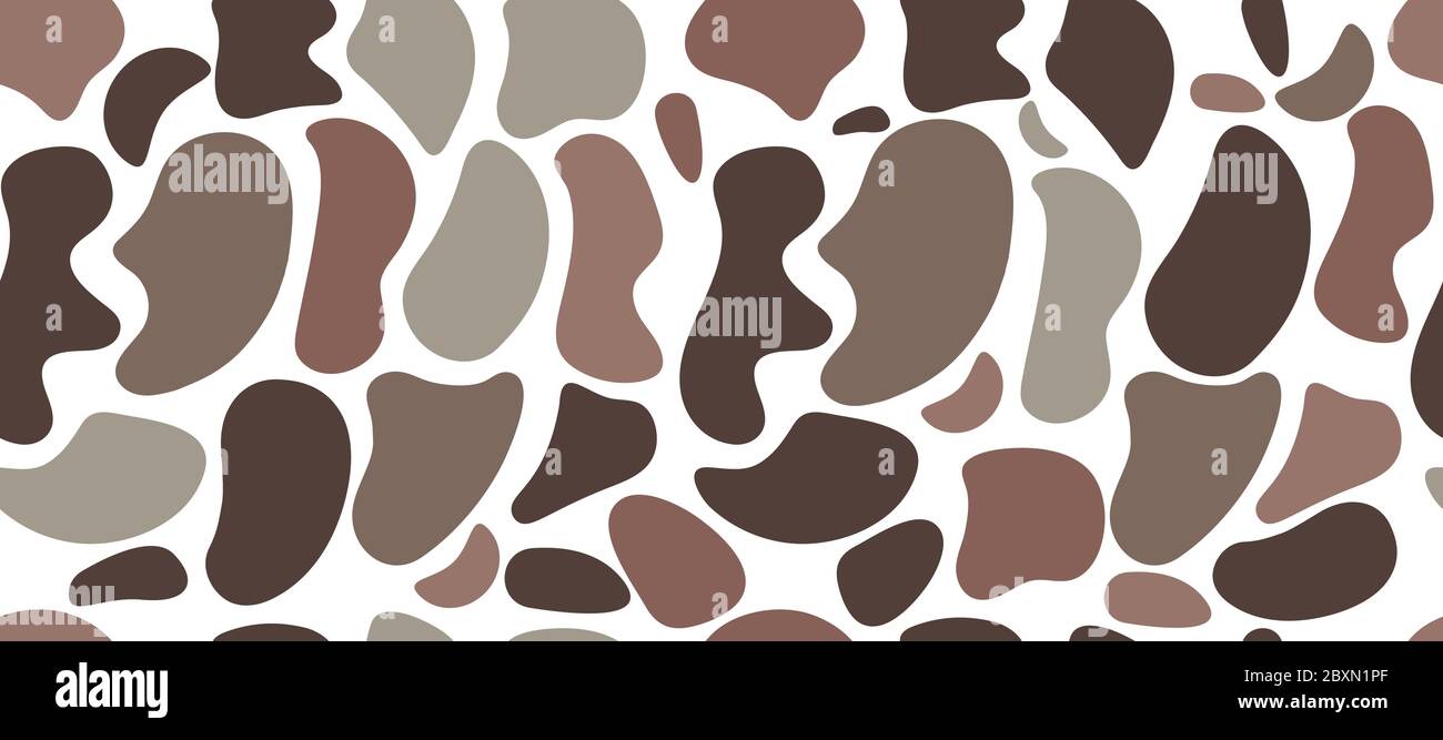 Color spots, seamless random abstract pattern with organic shapes. Blobs on white background. Vector illustration Stock Vector