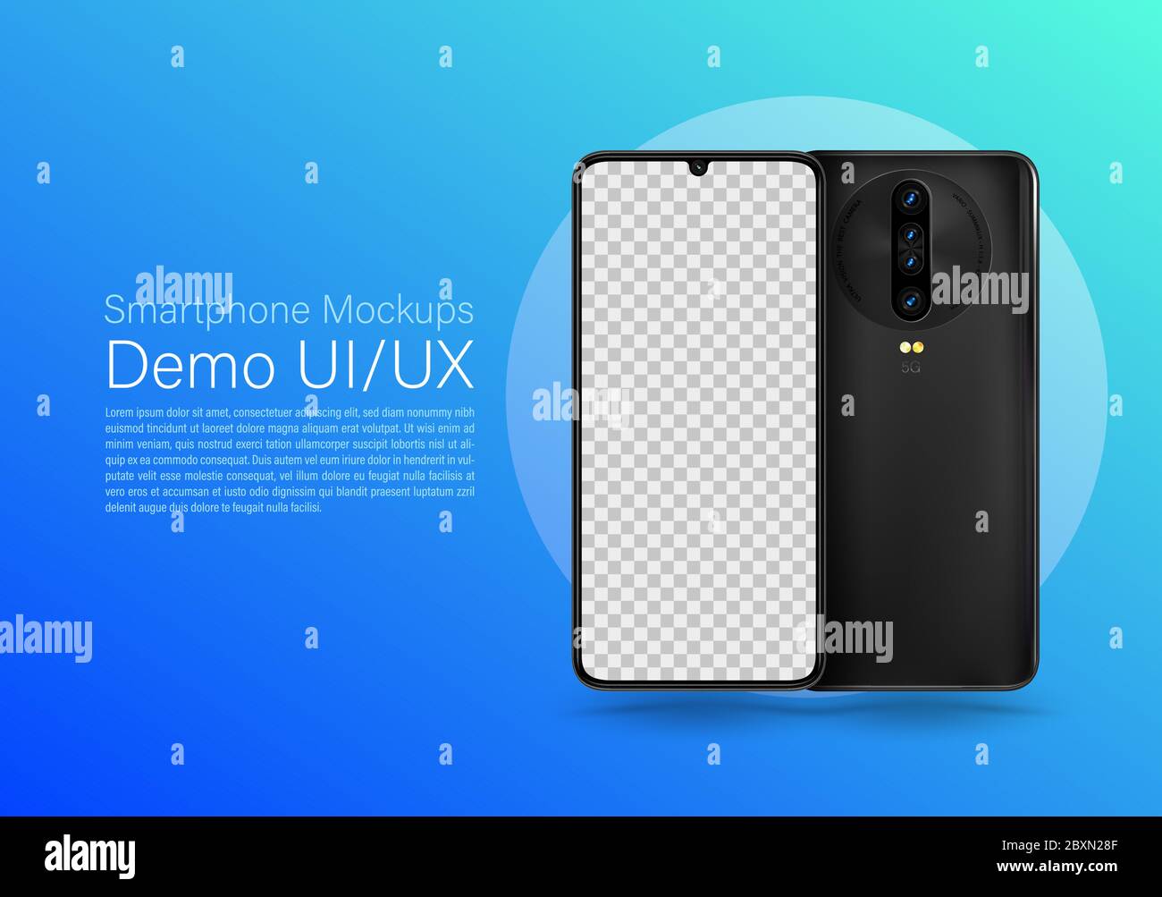 Smartphone mockup for easy place demo on mobile screen. Vector ...