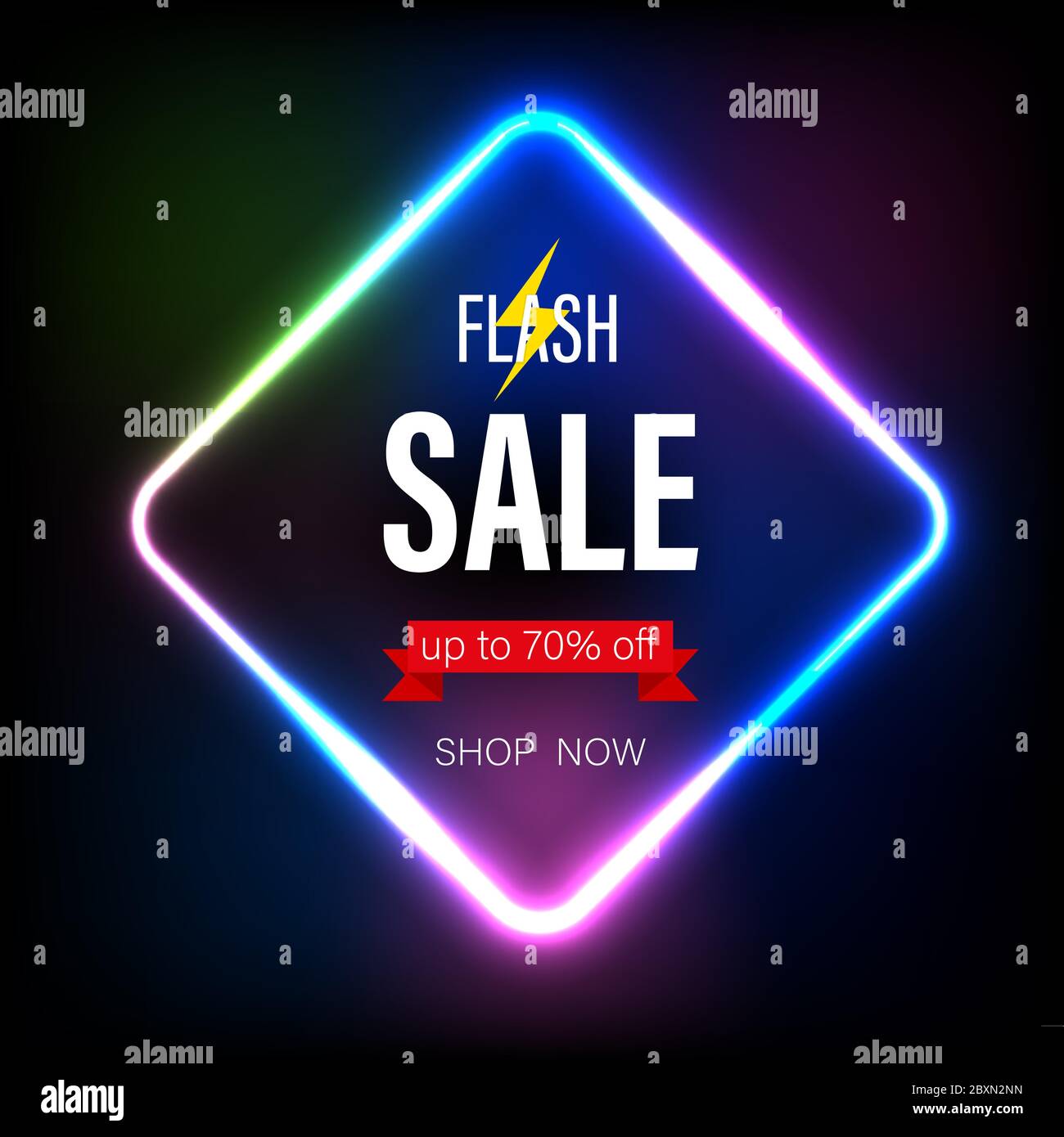 Promotion. Light Sale banner triangle light on dark background for promotion element ...