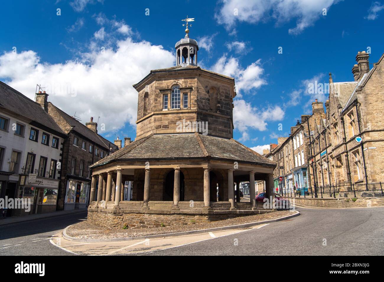 Market Cross in Barnard Castle, locally known as the Butter Market, was originally built in 1747 Stock Photo