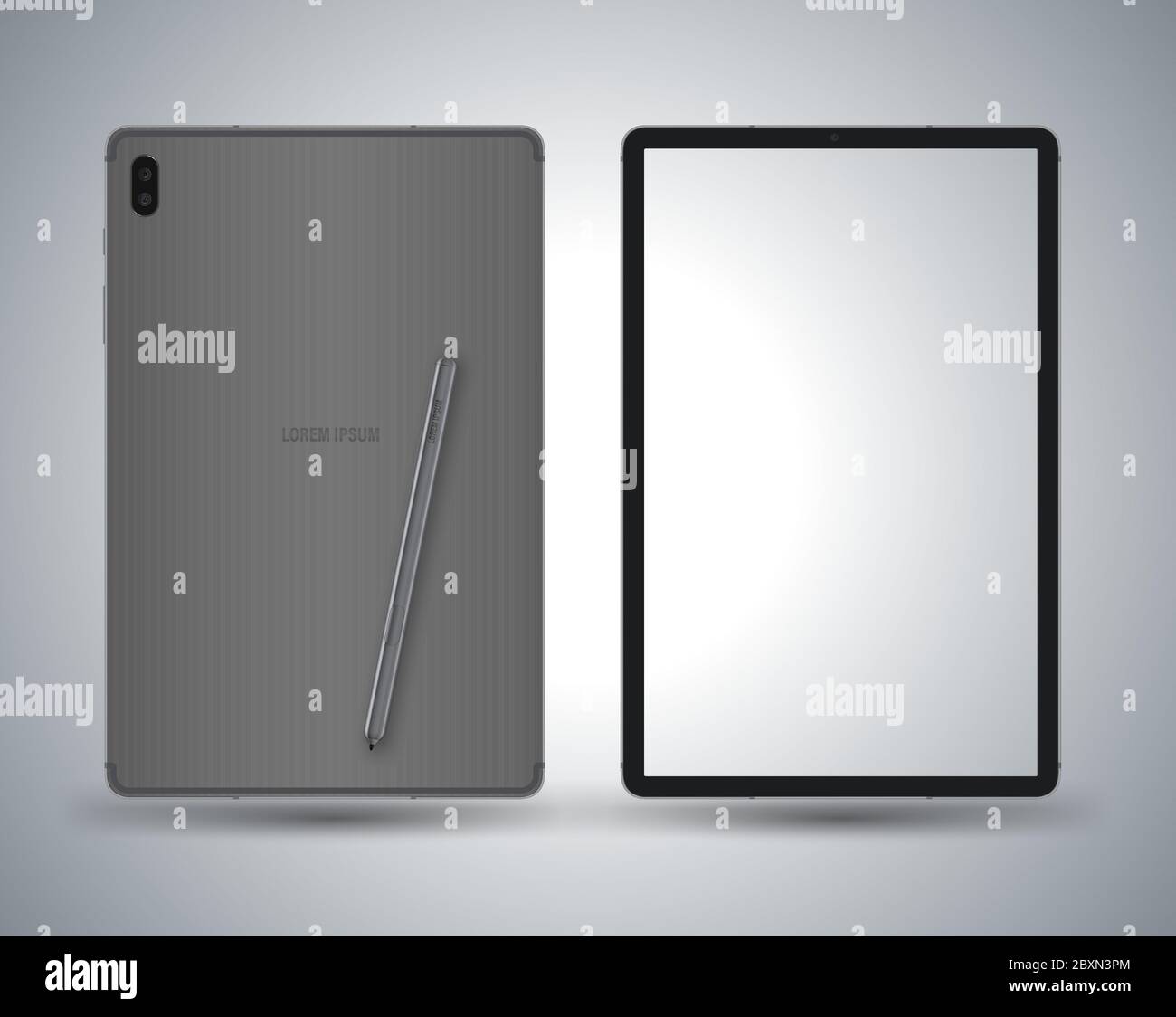 Tablet mockup easy place application demo on screen. Stock Vector