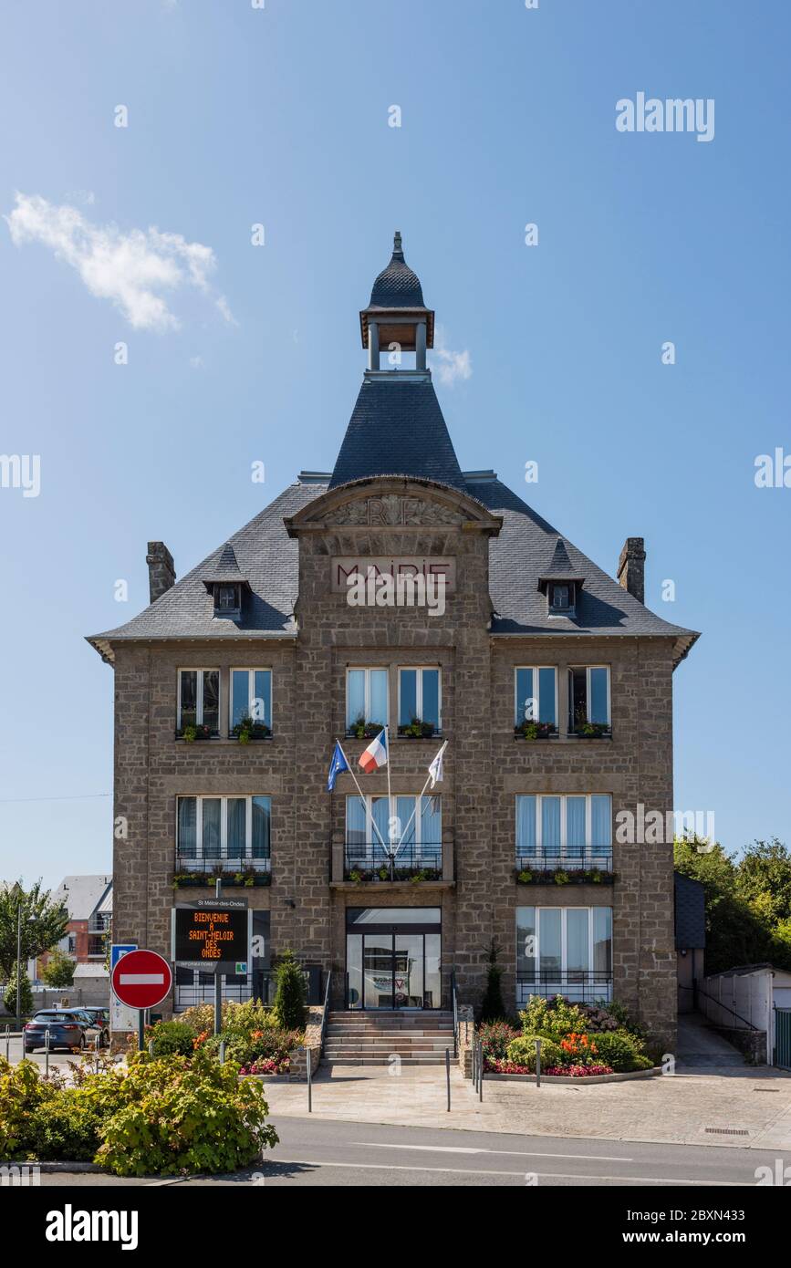 Mairie in St Meloir des Ondes, Brittany, France Stock Photo