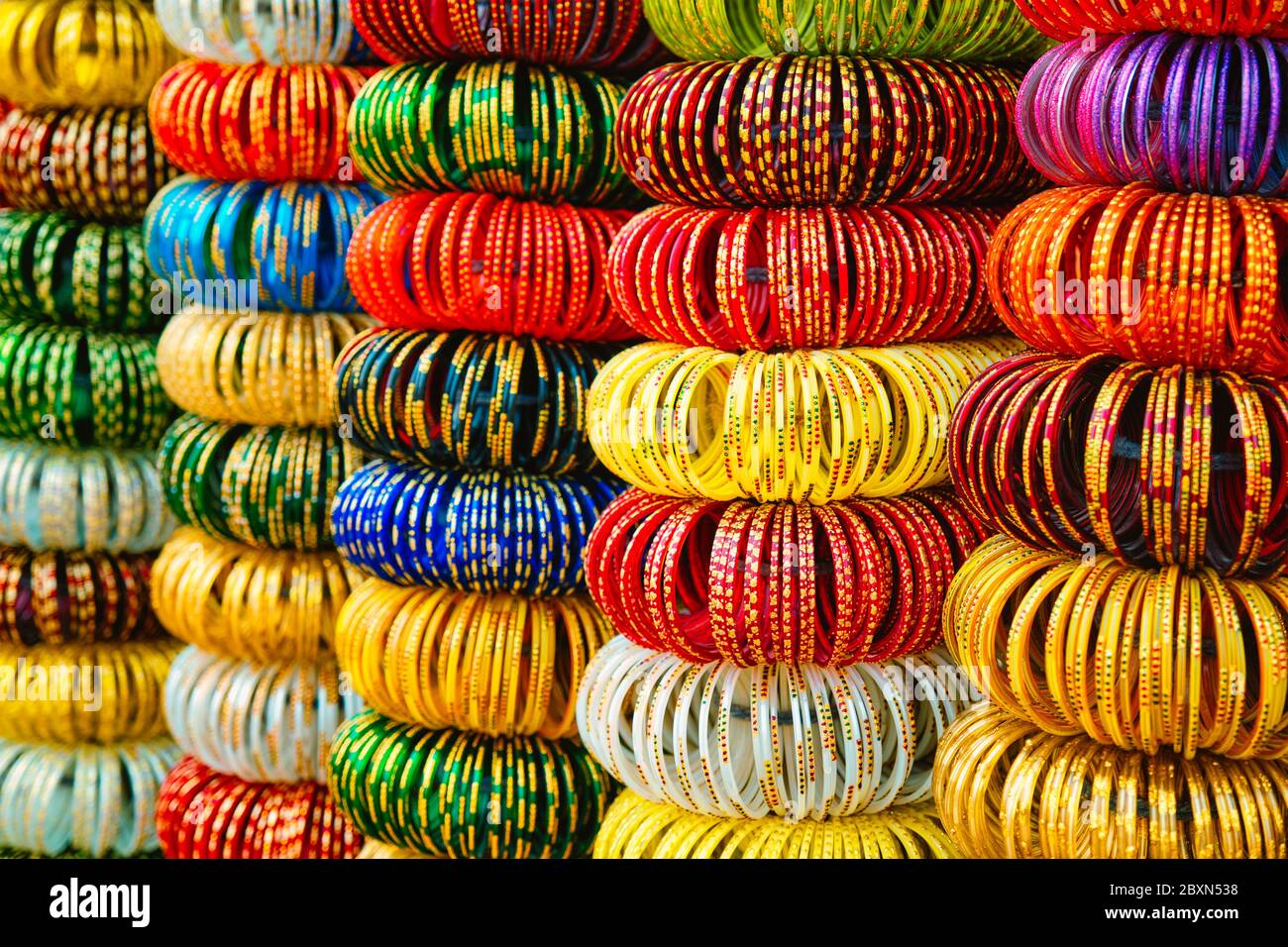 Indian Bangles in a shop Stock Photo