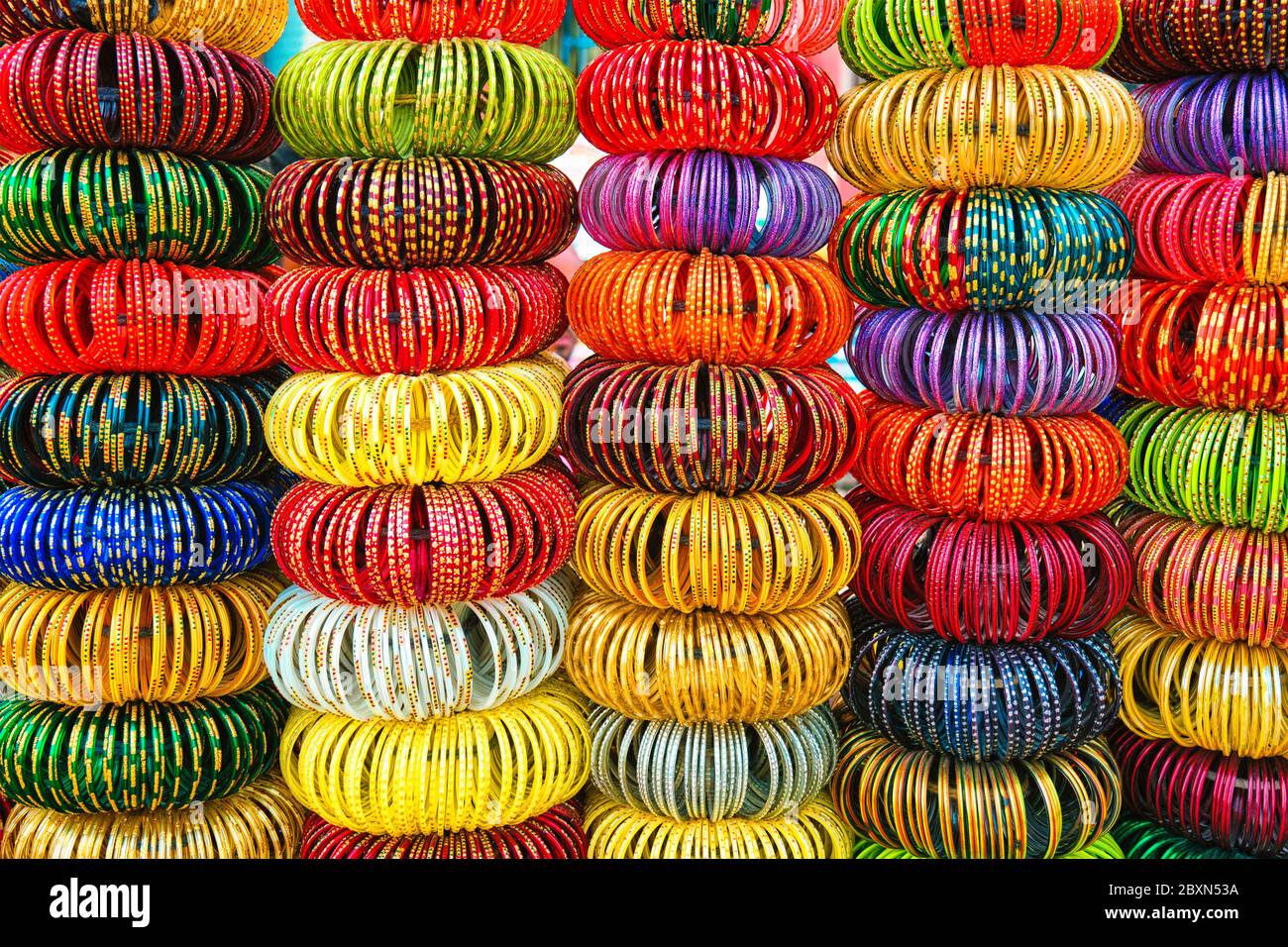 Indian Bangles in a shop Stock Photo