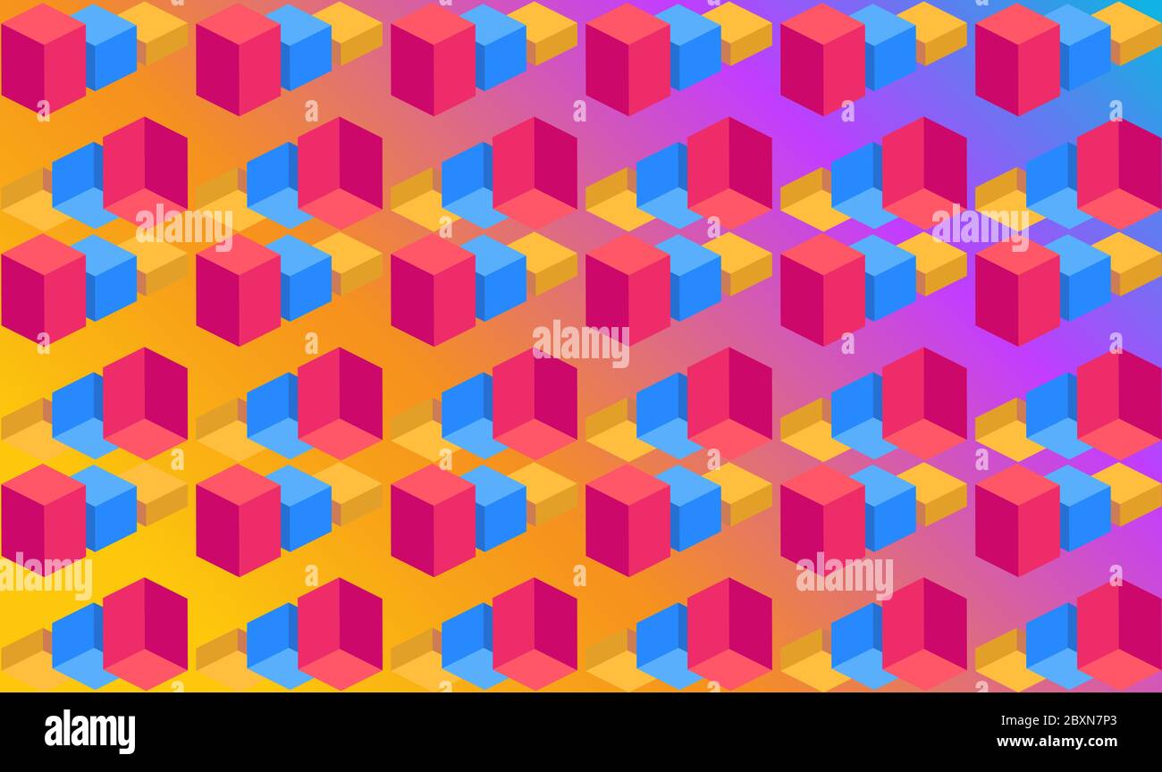 digital textile design of various boxes on abstract background Stock Vector