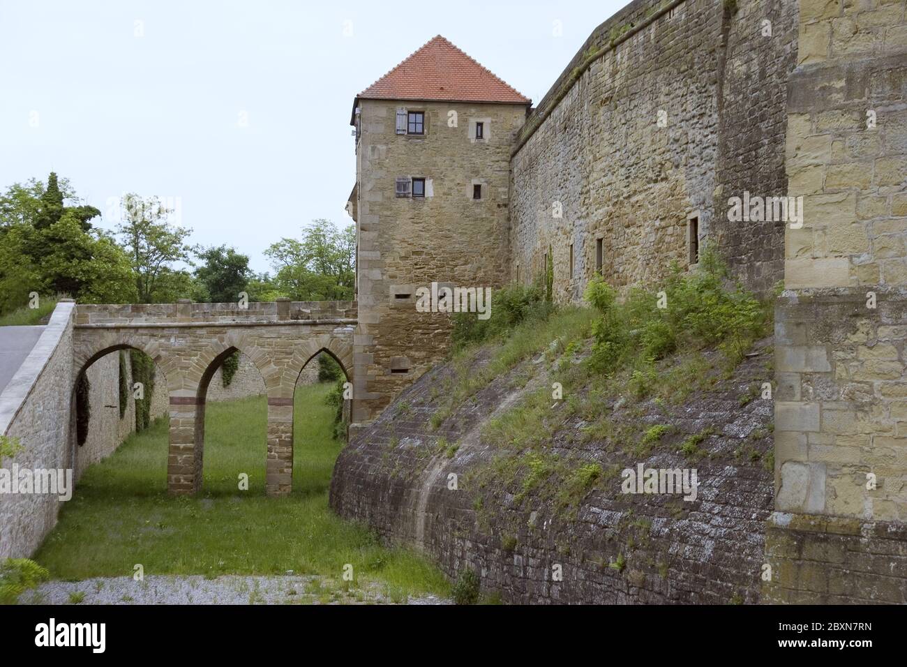 Fortress with bridge and tower Hohenasperg Stock Photo