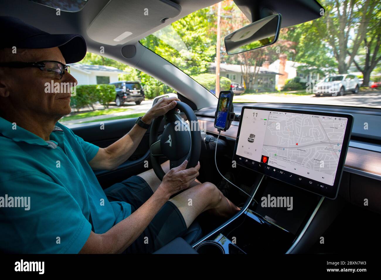 USA Maryland Tesla electric car Model Type Y SUV automobile being