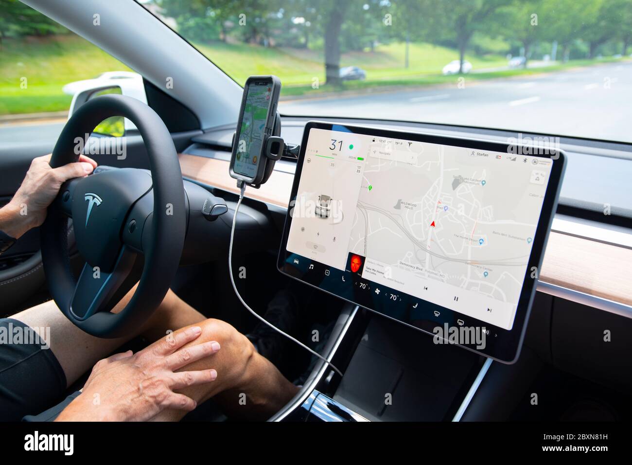 USA Maryland Tesla electric car Model Type Y SUV automobile being