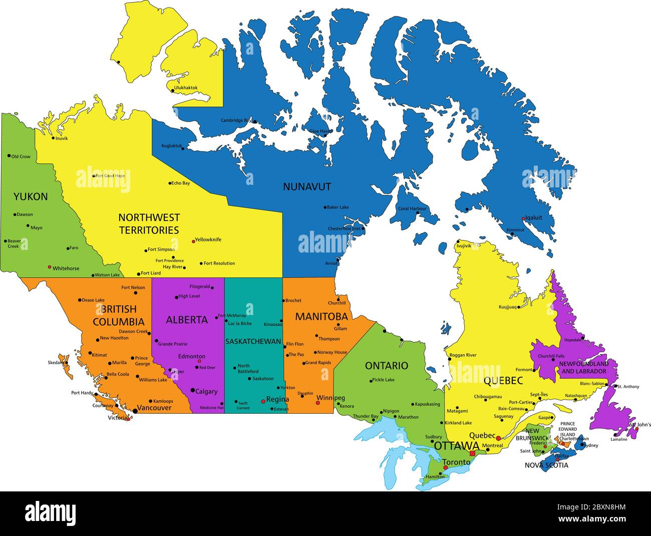 Canada political map hi-res stock photography and images - Alamy