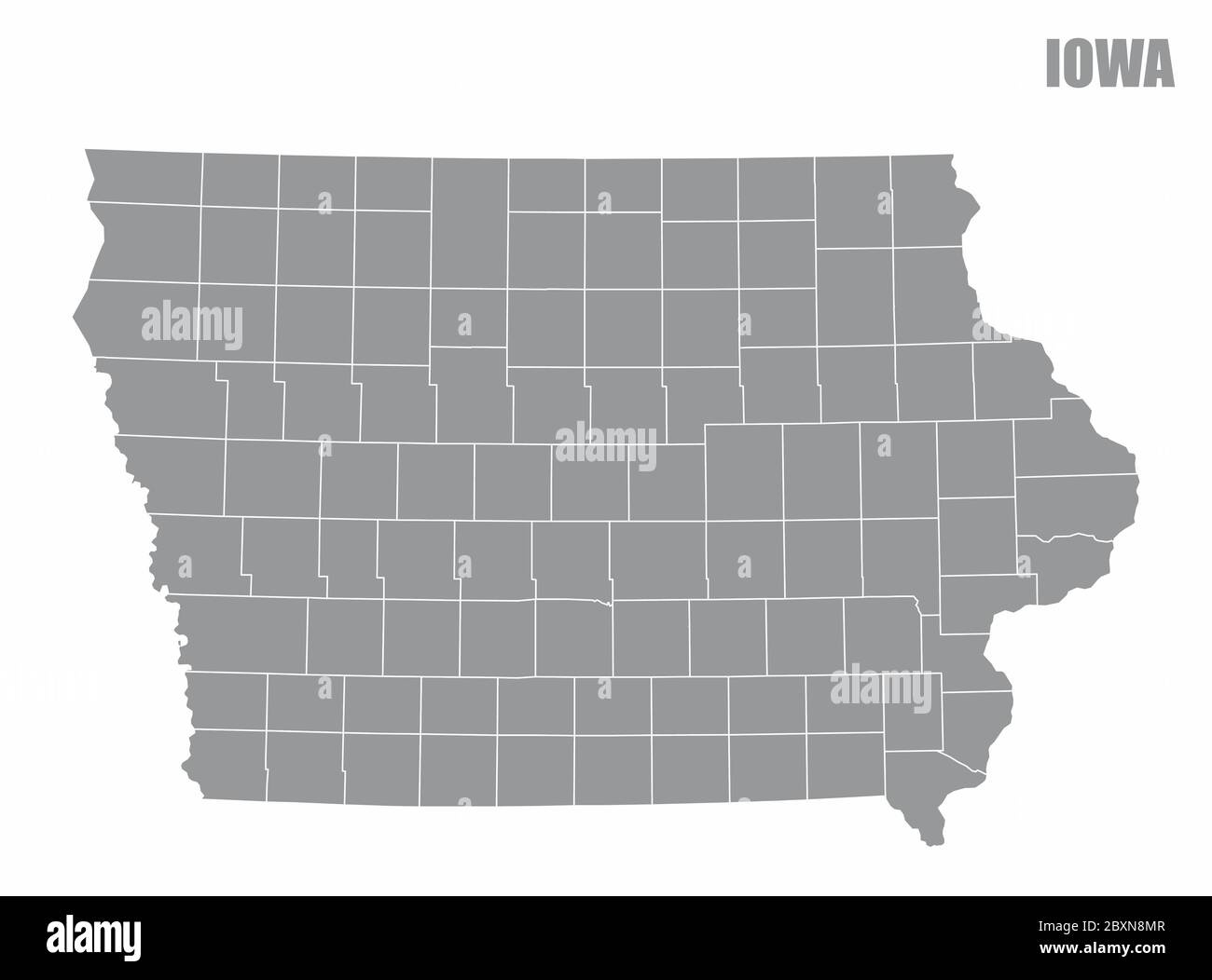 Iowa County Map Stock Vector