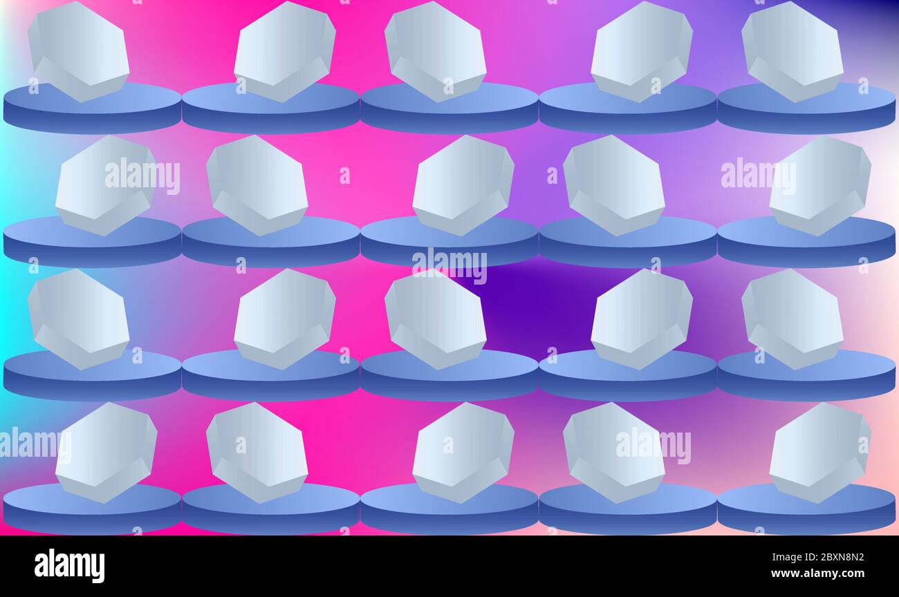 digital textile design of hexagon pattern on abstract background Stock Vector