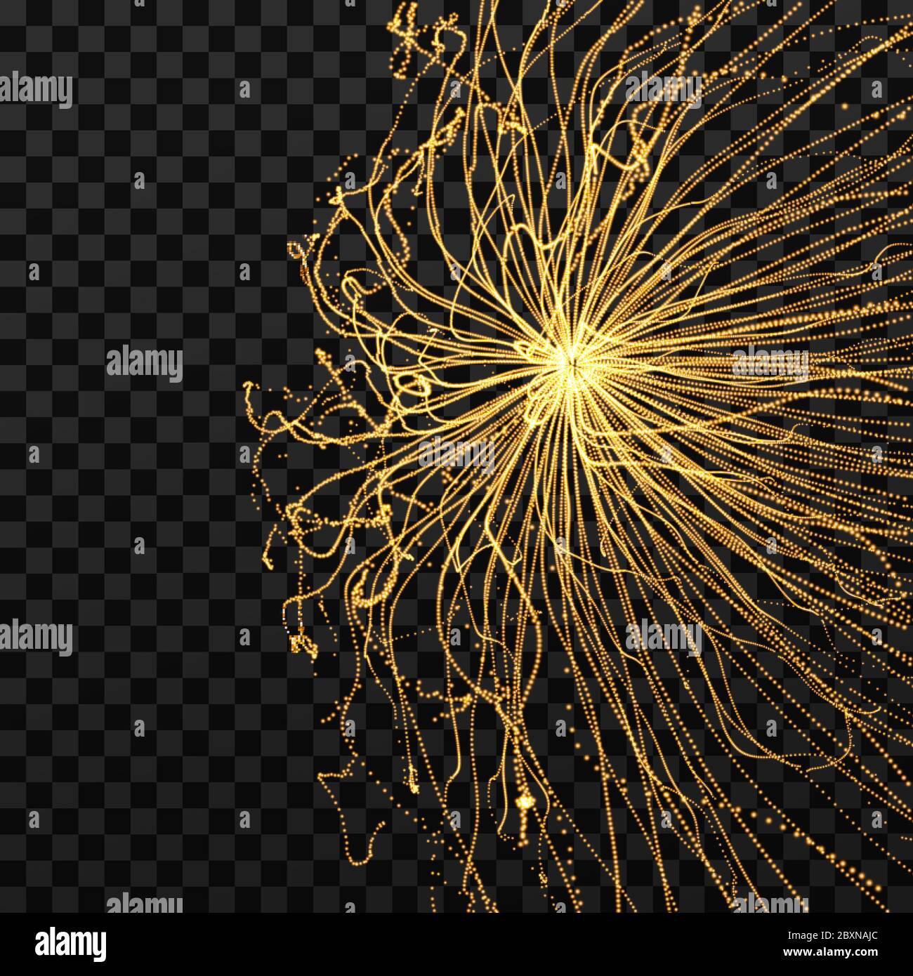 Abstract science or technology background. Array with dynamic particles. Vector illustration. Stock Vector