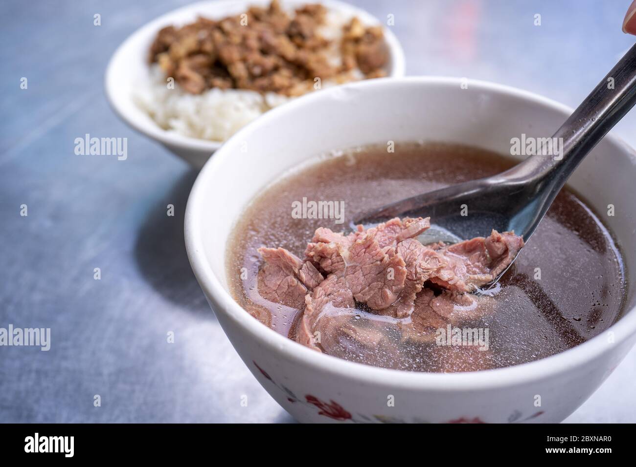 Beef soup famous food in Taiwan, Asia, Asian Taiwanese street