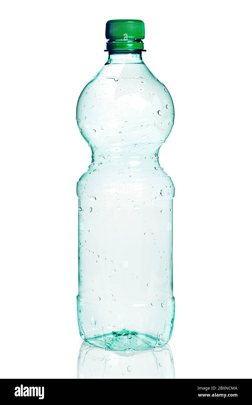 Empty green plastic bottle isolated on white background Stock Photo - Alamy