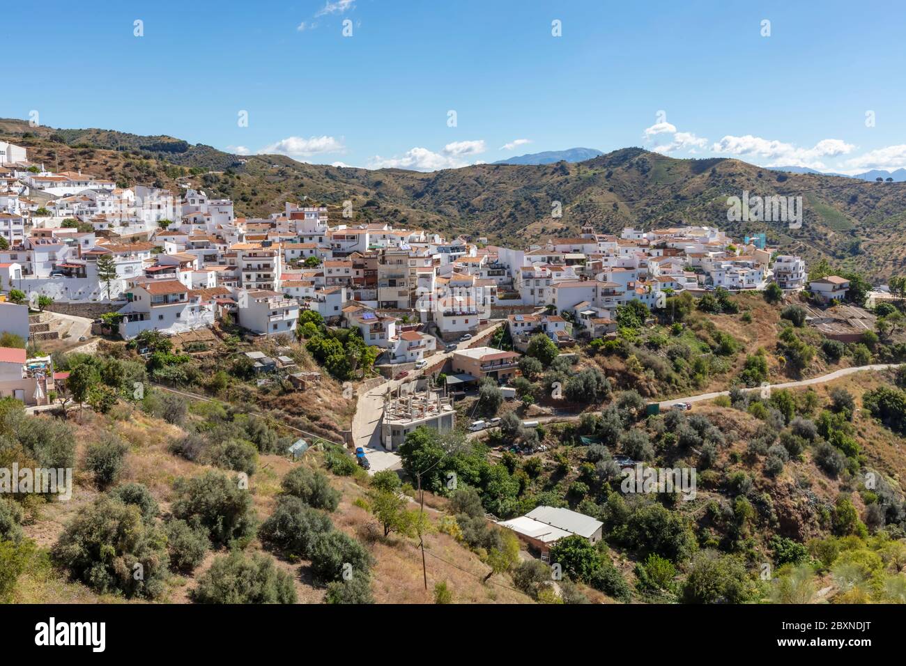 Moclinejo white village in Malaga province, Spain Stock Photo