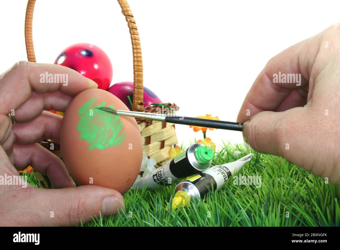 Easter egg painting Stock Photo