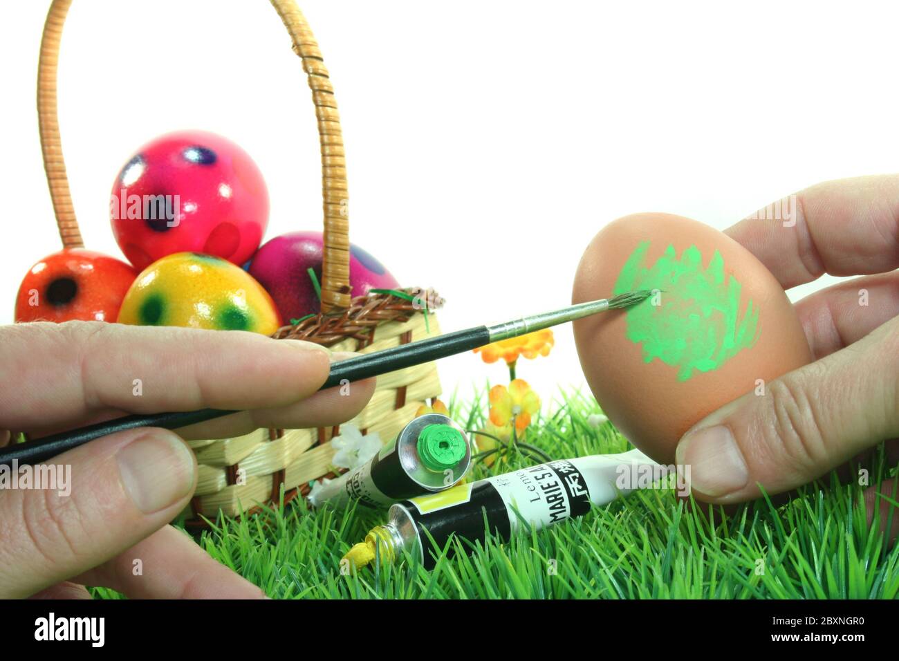Easter egg painting Stock Photo