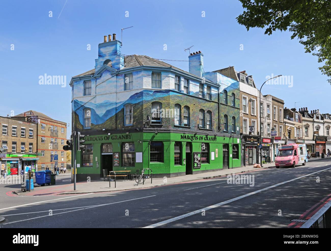 The Marquis of Granby pub on the one way system at New Cross Gate, souteast London UK. Junction of New Cross Road (A2) and Lewisham Way A(20) Stock Photo