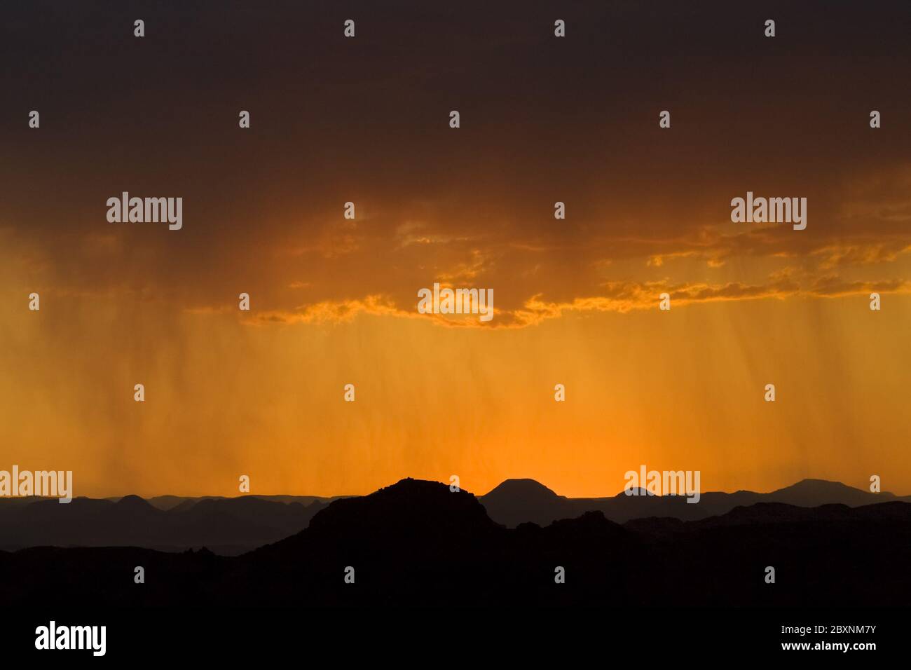 sunset with rain mood at Damaraland, Africa Stock Photo