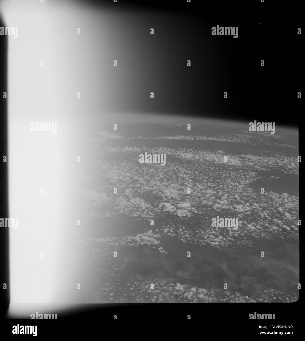 AS07-10-1949 - Apollo 7 - Apollo 7 Mission, Africa; Scope and content:  The original database describes this as: Description: Apollo 7,Congo,Zambia,Malawi,Tanzania: looking southwest. High oblique. Cloud Cover 60%%. Altitude 115 miles. Original film magazine was labeled U. Camera Data: Hasselblad 500-C; Lens: Zeiss Planar,F/2.8,80mm; Film Type: Kodak 3400,Aerial Panatomic - X; Filter: Unknown. Flight Date: October 11-12. 1968. Subject Terms: Apollo 7 Flight, Earth Observations (From Space), Malawi, Africa, Congo (Brazzaville), Zambi, Tanzania Categories: Earth Observations Original: Film - 70M Stock Photo