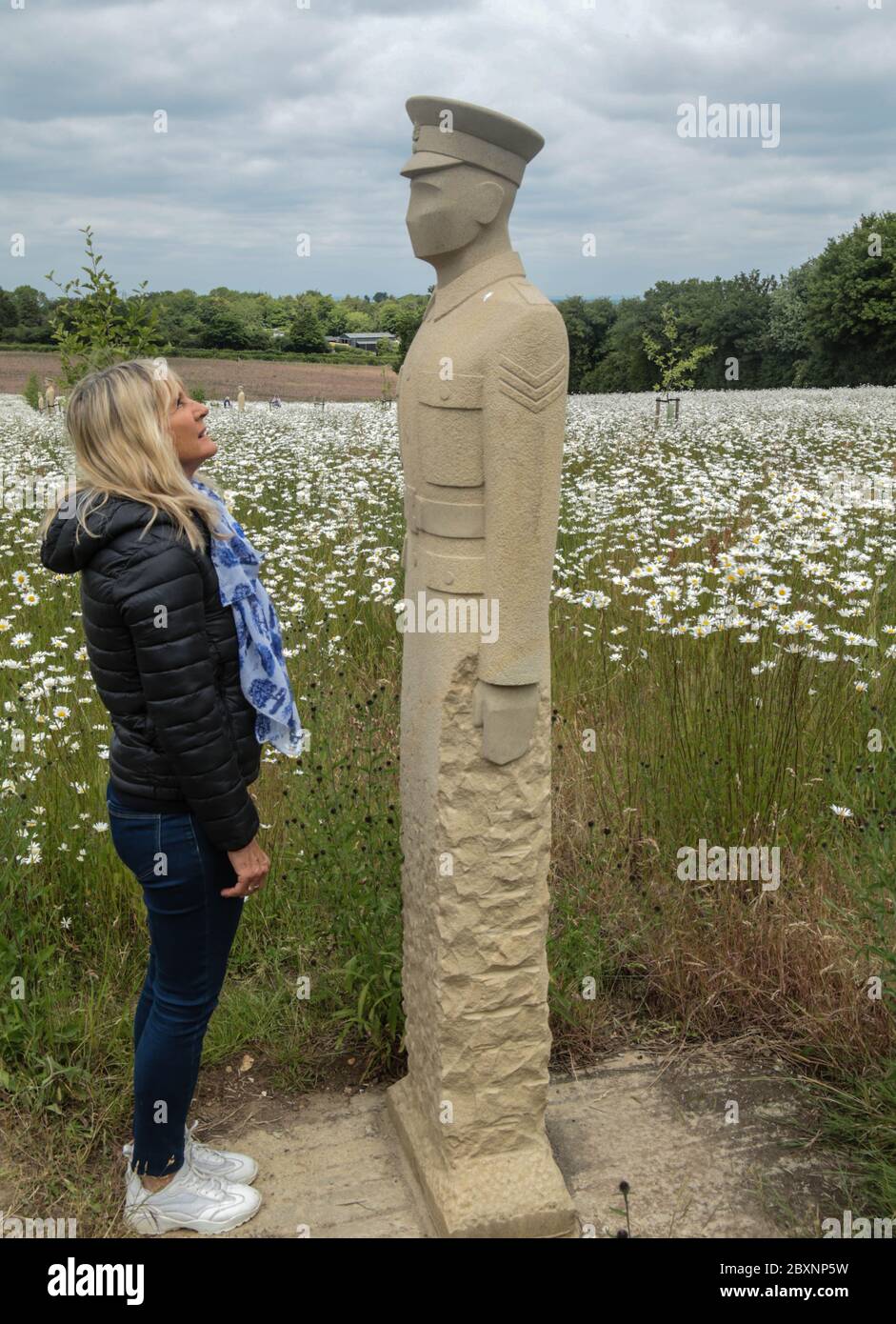 london UK 08 June 2020 Langley Vale Memorial in Epson has a fitting