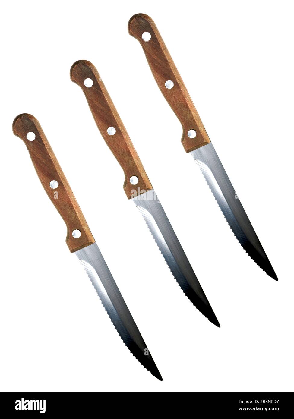 Steak knives isolated against a white background Stock Photo Alamy