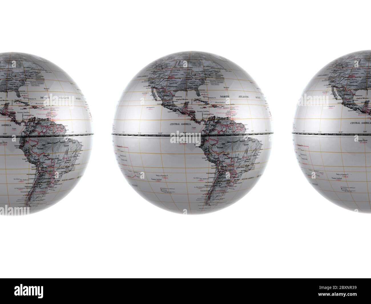 A world globe isolated aqainst a white background Stock Photo - Alamy
