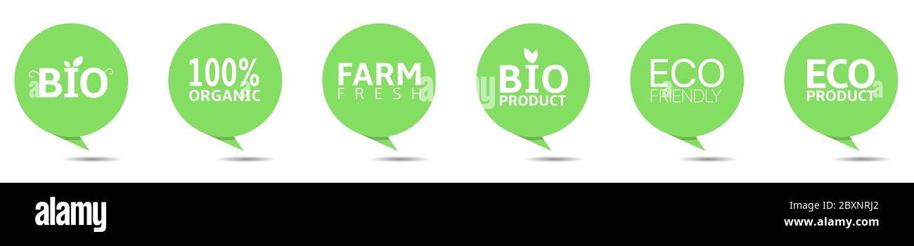 Organic food green label set Stock Vector Image & Art - Alamy